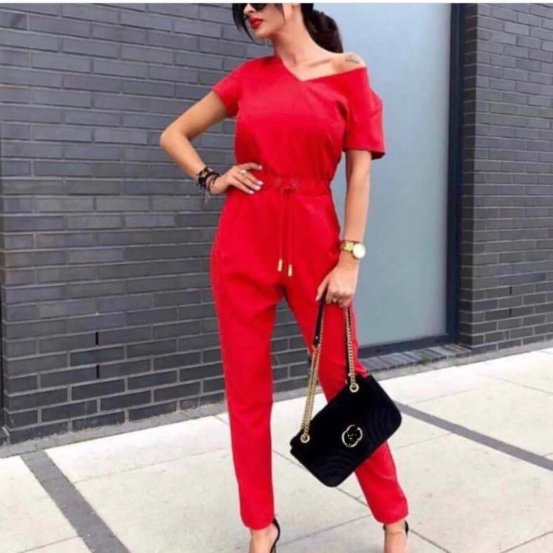 Jumpsuits Summer Solid V-neck High Waist Pocket Womens Overalls Pencil pants Playsuit salopette femme rompers Woman's jumpsuit
Jumpsuits Summer Solid V-neck High Waist Pocket Womens Overalls Pencil pants Playsuit salopette femme rompers Woman's jumpsuit