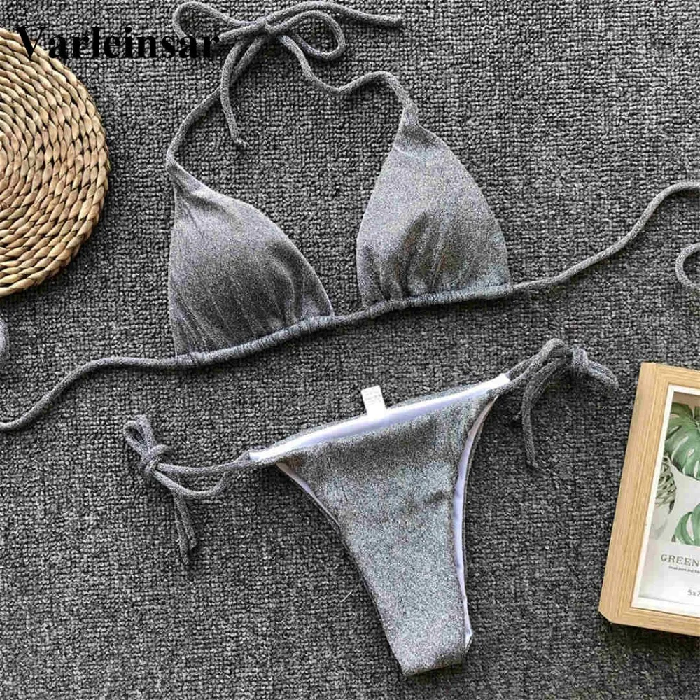 New Shiny Glitter Sparkling Bikini Women Swimwear 2019 Female Swimsuit Two-pieces Bikini set Halter Bather Bathing Suit V1201
New Shiny Glitter Sparkling Bikini Women Swimwear 2019 Female Swimsuit Two-pieces Bikini set Halter Bather Bathing Suit V1201
