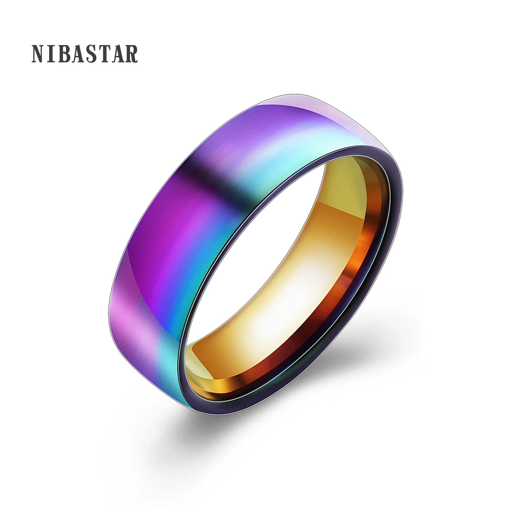 New Arrival High Quality Classic Men Women Rainbow Colorful Ring Stainless Steel Wedding Band Ring Width 6mm Size 6-12#
New Arrival High Quality Classic Men Women Rainbow Colorful Ring Stainless Steel Wedding Band Ring Width 6mm Size 6-12#
