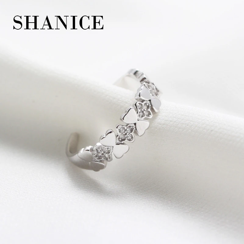 SHANICE Brand Fine Pure 925 Sterling Silver Jewelry For Women Flower Open Ring Four Leaf Clover Wedding With CZ Stone Ring
SHANICE Brand Fine Pure 925 Sterling Silver Jewelry For Women Flower Open Ring Four Leaf Clover Wedding With CZ Stone Ring