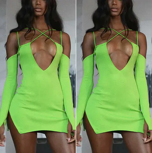 New Fashion Women's Off Shoulder Long Sleeve Deep V-neck High-waist Backless Short Dress Lady Autumn Party Clubwear Split Dress
New Fashion Women's Off Shoulder Long Sleeve Deep V-neck High-waist Backless Short Dress Lady Autumn Party Clubwear Split Dress