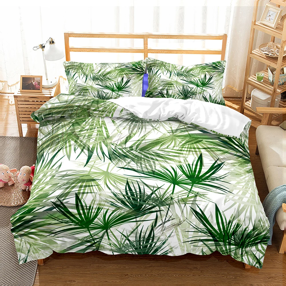Tropical Rainforest Plants Green Bedding Set Nordic Simple Style Microfiber Duvet Cover Set with Pillowcase Family Bed Linen Set
Tropical Rainforest Plants Green Bedding Set Nordic Simple Style Microfiber Duvet Cover Set with Pillowcase Family Bed Linen Set