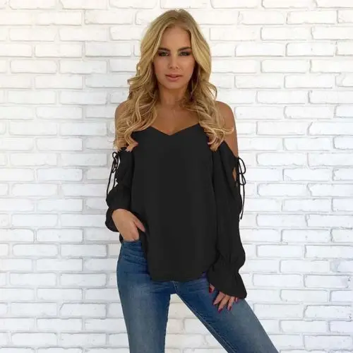 Women Blusas Fashion Sexy V-Neck Full Sleeve Off The Shoulder Chiffon Blouse Tops New 2018 Plus Size Casual Summer Shirt
Women Blusas Fashion Sexy V-Neck Full Sleeve Off The Shoulder Chiffon Blouse Tops New 2018 Plus Size Casual Summer Shirt
