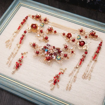 vintage red simple atmosphere Chinese style hair sticks Phoenix crown sets wine headwear wedding hair jewelry accesorios mujer
vintage red simple atmosphere Chinese style hair sticks Phoenix crown sets wine headwear wedding hair jewelry accesorios mujer