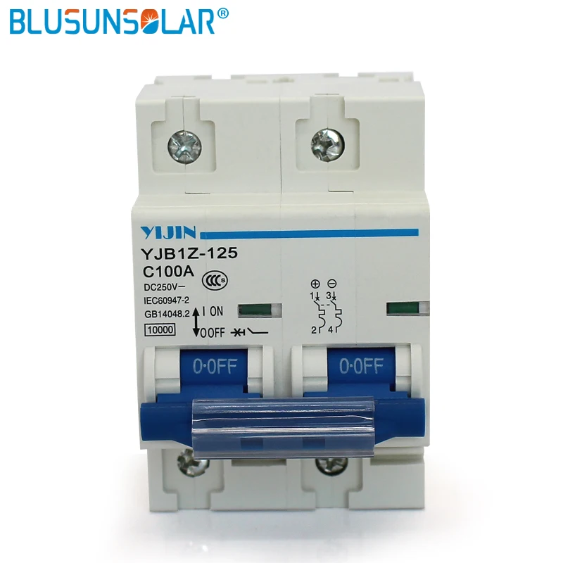 2P 100A 250V Household DC Circuit Breaker Mini Isolation Switch use to Din Rail for Solar System
2P 100A 250V Household DC Circuit Breaker Mini Isolation Switch use to Din Rail for Solar System