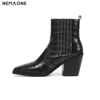 NEMAONE Brand Stone grain Microfiber Leather women boots square toe autumn winter boots ladies boots shoes size 34-43
NEMAONE Brand Stone grain Microfiber Leather women boots square toe autumn winter boots ladies boots shoes size 34-43