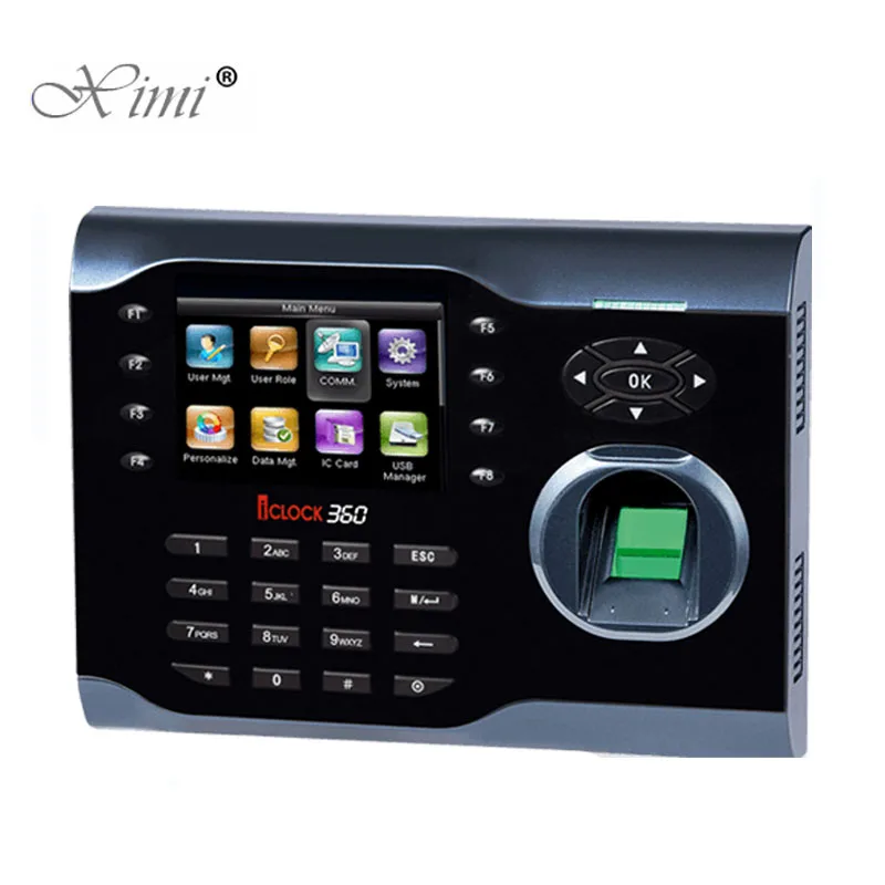 

High Speed TCP/IP Biometric Fingerprint Time Attendance Time Recorder ZK Iclock360 Linux System 3 Inch Color Screen Time Clock