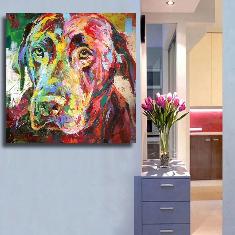 high quality picture Labrador oil painting canvas art 3 high quality picture Labrador oil painting canvas art 3