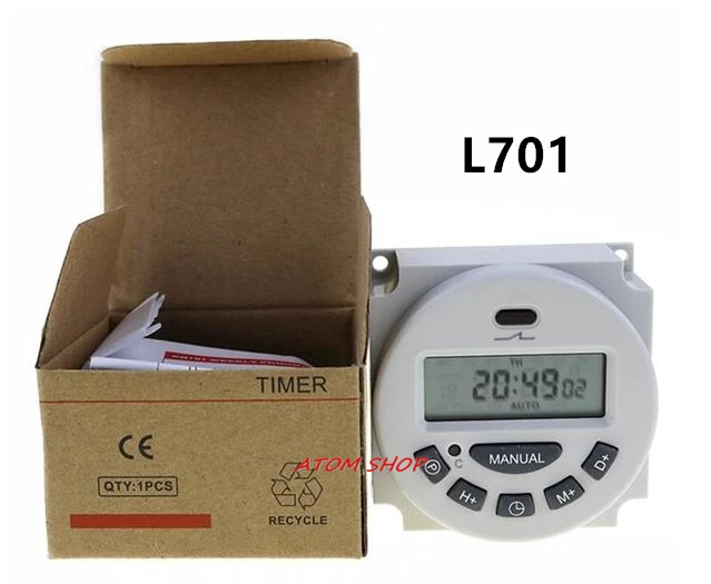 L701 Electronic LCD Digital TIMER SWITCH L701 16A AC220-250V time switch weekly programmable electronic timer
L701 Electronic LCD Digital TIMER SWITCH L701 16A AC220-250V time switch weekly programmable electronic timer