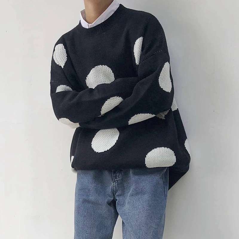 2019 Summer New Japanese Trends Men's Youth Polka Dot Literature Fan Round Neck Pattern Print Knit Long Sleeve Casual Sweater
2019 Summer New Japanese Trends Men's Youth Polka Dot Literature Fan Round Neck Pattern Print Knit Long Sleeve Casual Sweater