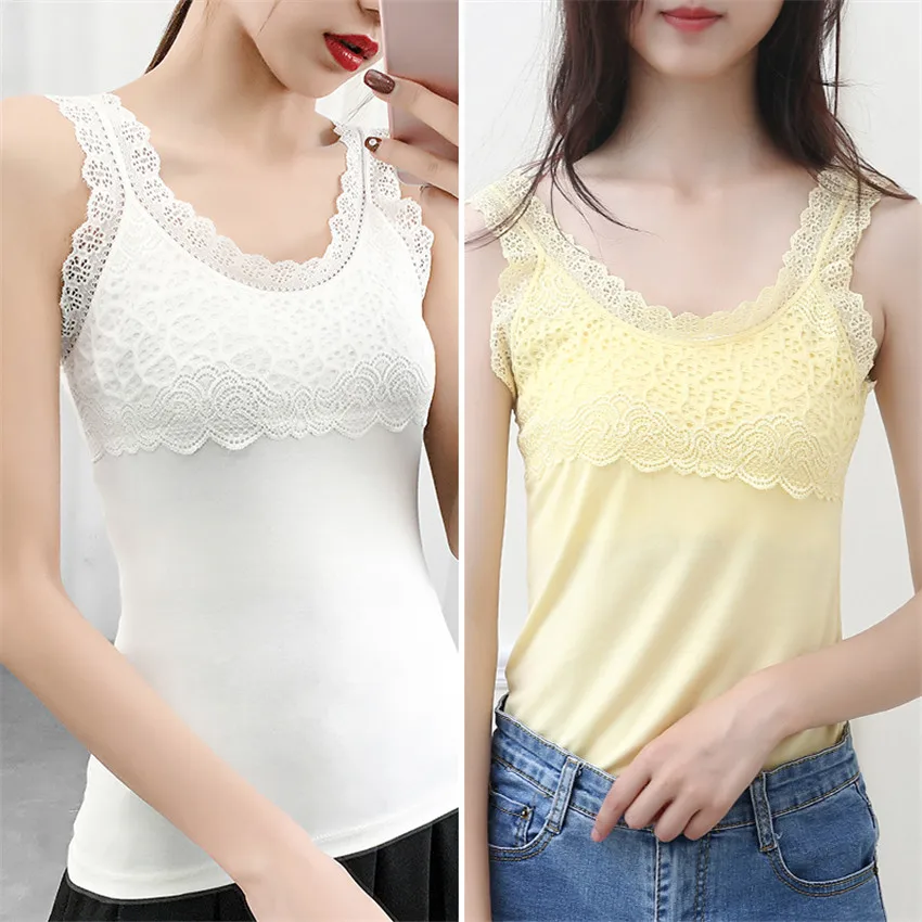 New Women Based Sleeveless Lace Vest Lady Tanks Top T-Shirt Black White Fashion Summer Outfits Cotton Slim Tops Bottomings WZ466
New Women Based Sleeveless Lace Vest Lady Tanks Top T-Shirt Black White Fashion Summer Outfits Cotton Slim Tops Bottomings WZ466