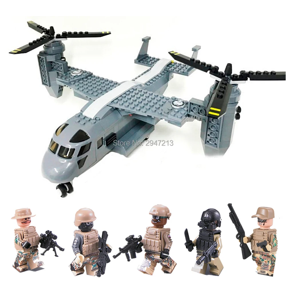 hot LegoINGlys military WW2 war US V-22 Osprey helicopter Building Blocks model mini army figures weapons bricks toys for gift
hot LegoINGlys military WW2 war US V-22 Osprey helicopter Building Blocks model mini army figures weapons bricks toys for gift