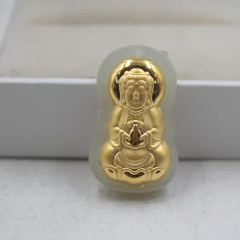 Fine 3D 24K Yellow Gold &Hetian Jade Pendant Small Kwan-yin Bless 26*16mm New For Women Man Lady
Fine 3D 24K Yellow Gold &Hetian Jade Pendant Small Kwan-yin Bless 26*16mm New For Women Man Lady