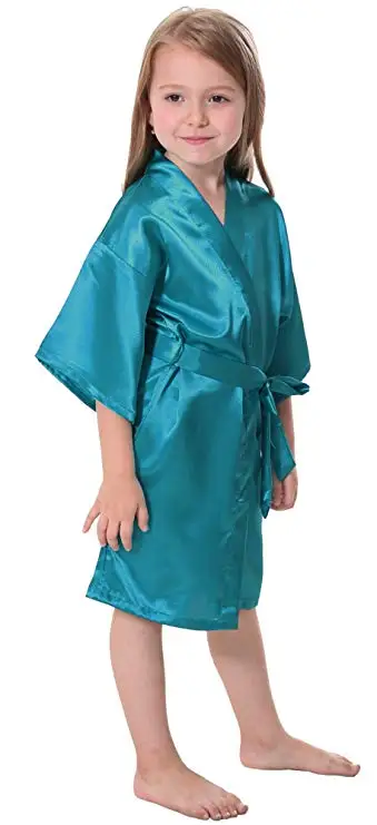 Kids Solid Satin Rayon Kimono Robe Bridesmaid Solid Bathrobe Children Nightgown Sleepwear Dressing Gown Kids Solid Satin Rayon Kimono Robe Bridesmaid Solid Bathrobe Children Nightgown Sleepwear Dressing Gown