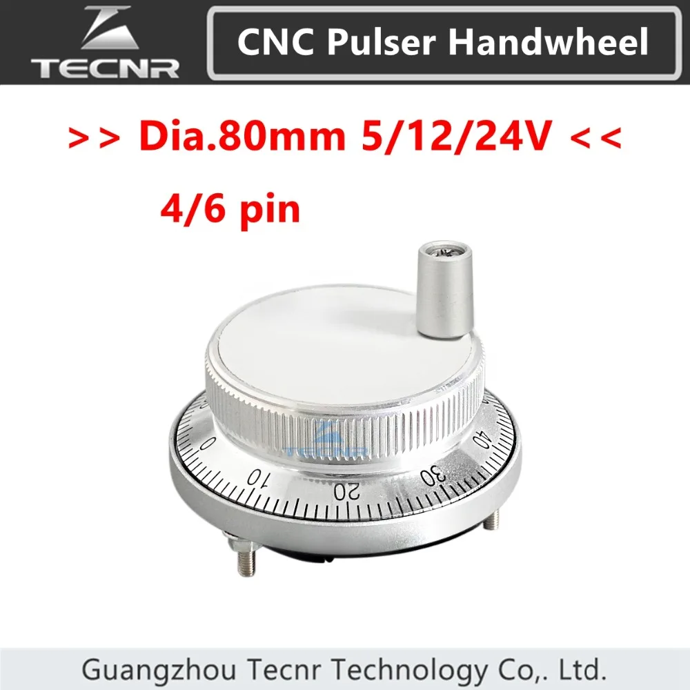 TECNR 80mm cnc pulser electronic handwheel 5V 12V 24V 4 6 pin pulse 25 100 Manual Pulse generator rotary encoder for cnc router
TECNR 80mm cnc pulser electronic handwheel 5V 12V 24V 4 6 pin pulse 25 100 Manual Pulse generator rotary encoder for cnc router