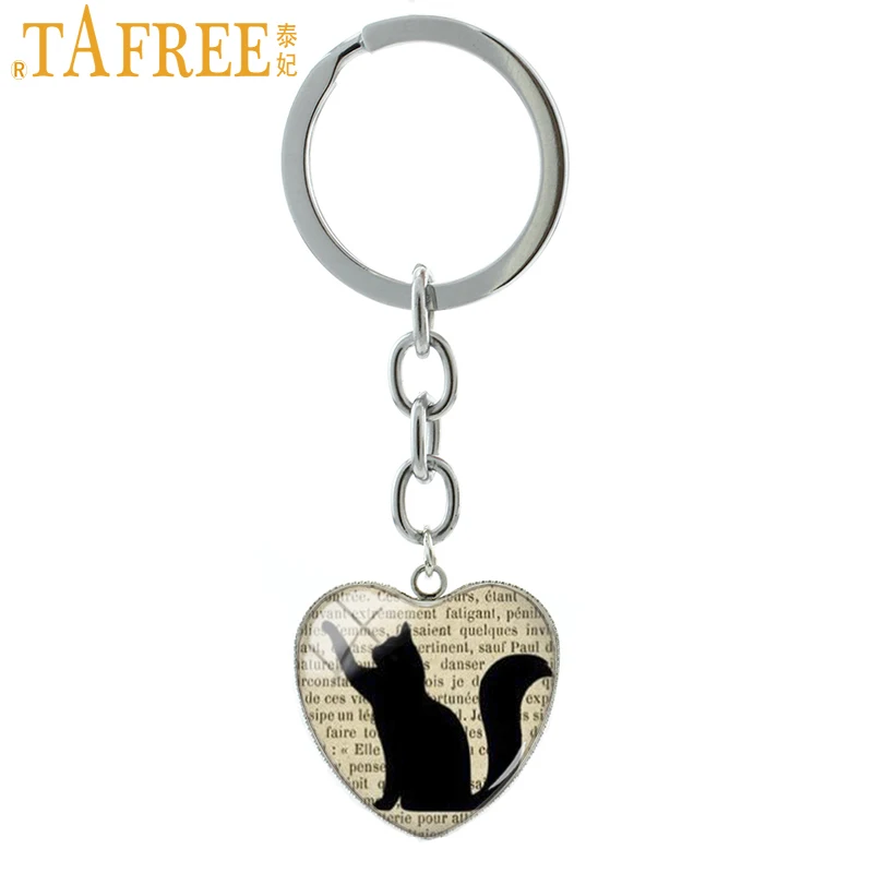 TAFREE Old Newspaper And Black Cat Silhouette Heart Keychain Elegant Fashion Key Chain Car Bag Pendant Key Rings Jewelry HP114
TAFREE Old Newspaper And Black Cat Silhouette Heart Keychain Elegant Fashion Key Chain Car Bag Pendant Key Rings Jewelry HP114