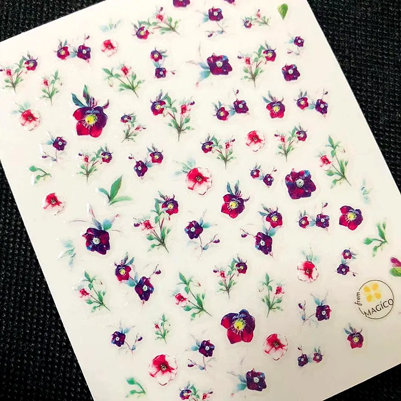 Newest 3d nail art sticker MAGICO purple flwoer Decals Tool DIY Nail Decoration Tools
Newest 3d nail art sticker MAGICO purple flwoer Decals Tool DIY Nail Decoration Tools