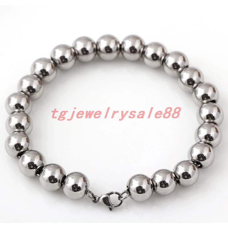 4/6/8/10mm Wide Polishing Silver Tone Stainless Steel Round Ball Beads Link Chain Handmade Bracelet Men's Chain Jewelry 7-11"
4/6/8/10mm Wide Polishing Silver Tone Stainless Steel Round Ball Beads Link Chain Handmade Bracelet Men's Chain Jewelry 7-11"