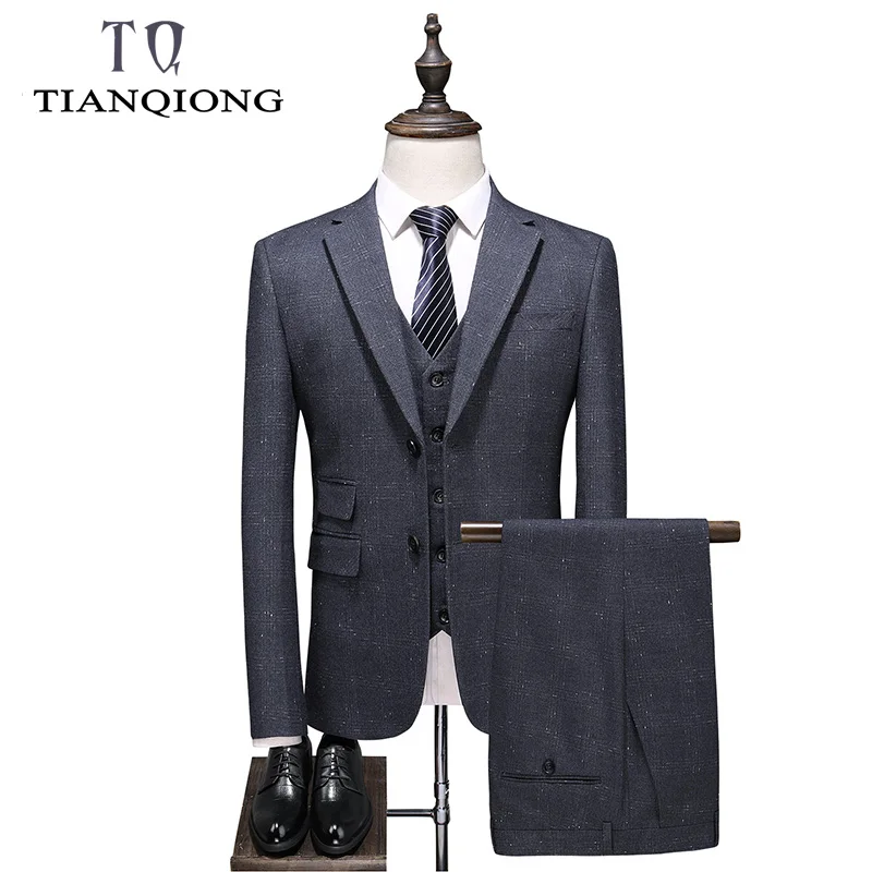 2019 Single Breasted Plaid Suit Men Brand Classic 3 Piece Mens Wedding Suits Apricot Khaki Grey Men's Formal Suits Party Wear
2019 Single Breasted Plaid Suit Men Brand Classic 3 Piece Mens Wedding Suits Apricot Khaki Grey Men's Formal Suits Party Wear