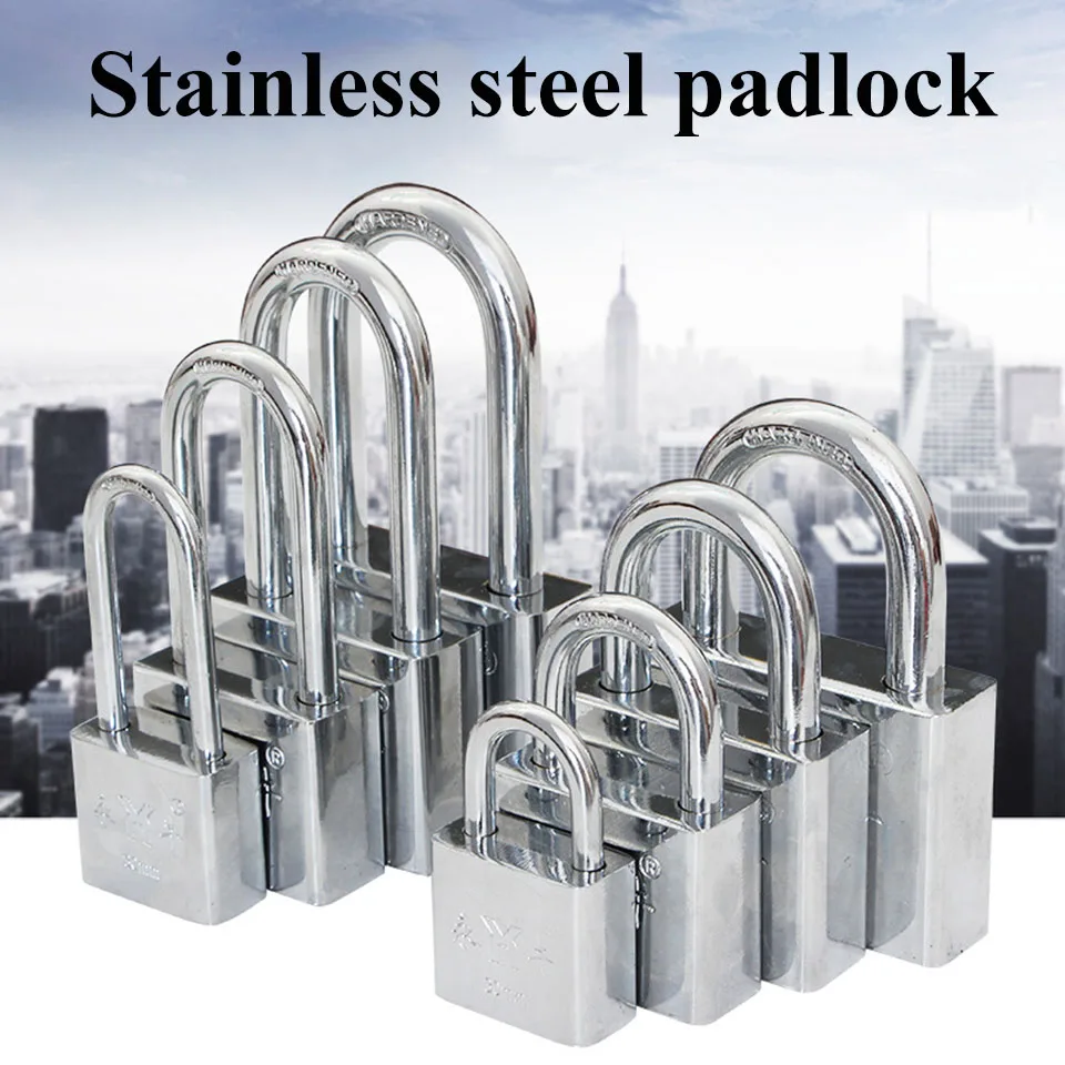 Stainless Steel Waterproof Antirust, Multifunctional Padlock,Anti-Theft Lock Pry Door Lock Unlocked Head Window Lock
Stainless Steel Waterproof Antirust, Multifunctional Padlock,Anti-Theft Lock Pry Door Lock Unlocked Head Window Lock