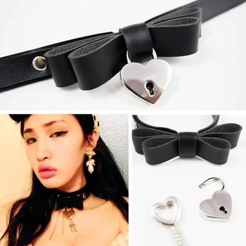 100% Handmade Killer Dark Punk Gothic Lolita Bow Bowknot Leather Necklace, Safe Heart Lock Key Choker Collar Necklace
100% Handmade Killer Dark Punk Gothic Lolita Bow Bowknot Leather Necklace, Safe Heart Lock Key Choker Collar Necklace