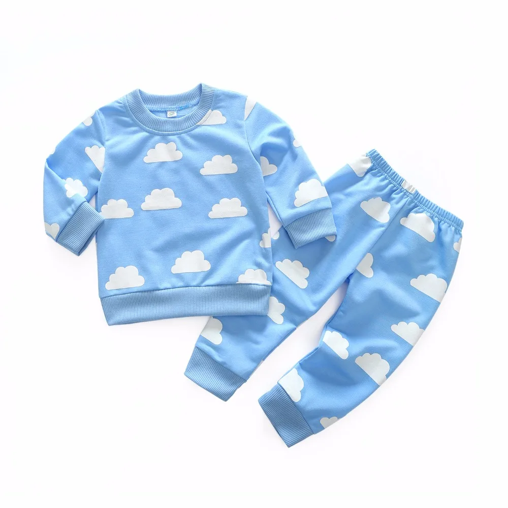 2018 Spring baby girls boys white clouds elephant cotton top+trousers set infant homewear lovely kids casual clothing 17N1120
2018 Spring baby girls boys white clouds elephant cotton top+trousers set infant homewear lovely kids casual clothing 17N1120