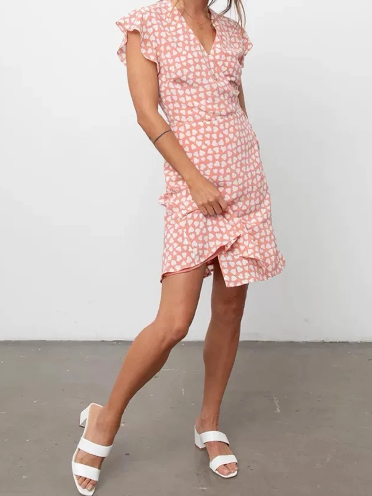 New Summer 2019 Pink Women Mini Dress ruffled short dress ladies sexy French retro Lovely Hearts print
New Summer 2019 Pink Women Mini Dress ruffled short dress ladies sexy French retro Lovely Hearts print