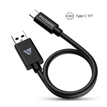VICTSING Type-C to Standard USB 3.0(1ft) Charging Cable Data Cable High Speed for Mac Book 12inch One plus 2 (Black)