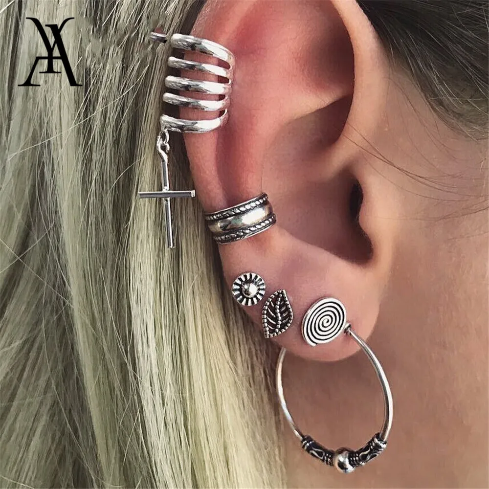 AY 6 Pcs/Sets Punk Cross Thread Leaves Earrings Set For Women Vintage High Quality Statement Earring Set Jewelry Gifts 2019 New
AY 6 Pcs/Sets Punk Cross Thread Leaves Earrings Set For Women Vintage High Quality Statement Earring Set Jewelry Gifts 2019 New