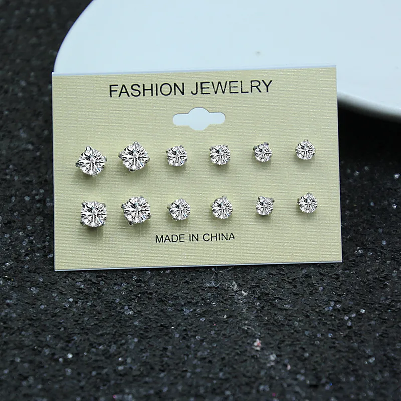 New 6 Pairs/set Colorful Crystal Earrings Piercing Gold Color Fashion Stud Earrings For Women Bijoux Jewelry Brincos
New 6 Pairs/set Colorful Crystal Earrings Piercing Gold Color Fashion Stud Earrings For Women Bijoux Jewelry Brincos