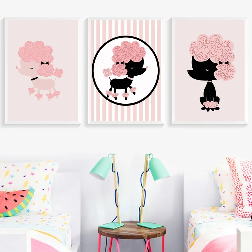 Cartoon Pink French Poodle Dog Wall Art Canvas Painting Nordic Posters And Prints Animal Wall Pictures For Girl Kids Room Decor
Cartoon Pink French Poodle Dog Wall Art Canvas Painting Nordic Posters And Prints Animal Wall Pictures For Girl Kids Room Decor