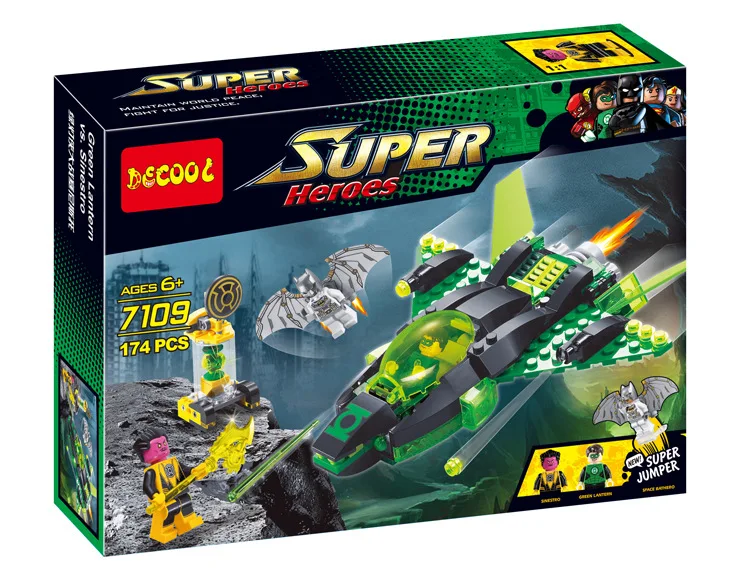Free Shipping Decool 7109 174Pcs Super Heroes Age Of Ultron Batman Green Lantern Spaceship Brick figures 
Free Shipping Decool 7109 174Pcs Super Heroes Age Of Ultron Batman Green Lantern Spaceship Brick figures