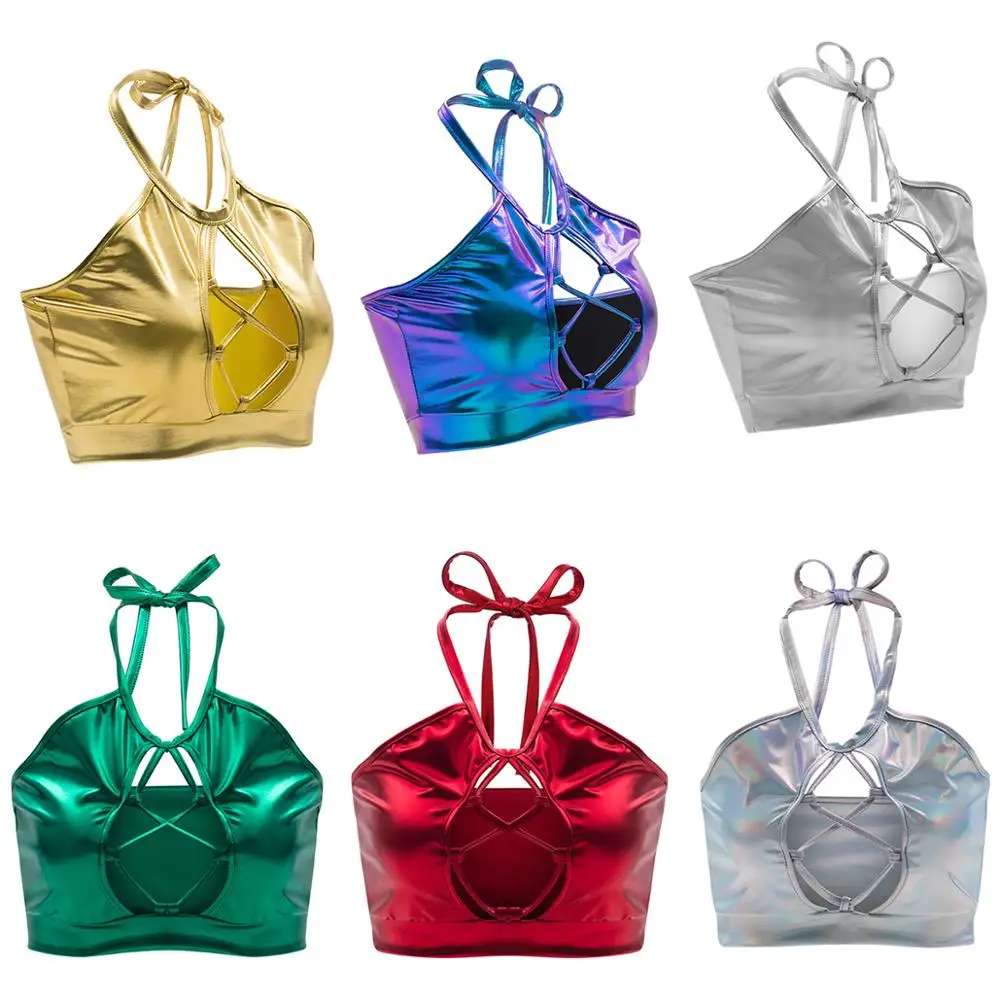 2019 Hot Sexy six Color Tops Halter Hollow Out Bandage Shiny Pole Dance Clubwear Camisole Exotic Tank lacing camisole
2019 Hot Sexy six Color Tops Halter Hollow Out Bandage Shiny Pole Dance Clubwear Camisole Exotic Tank lacing camisole