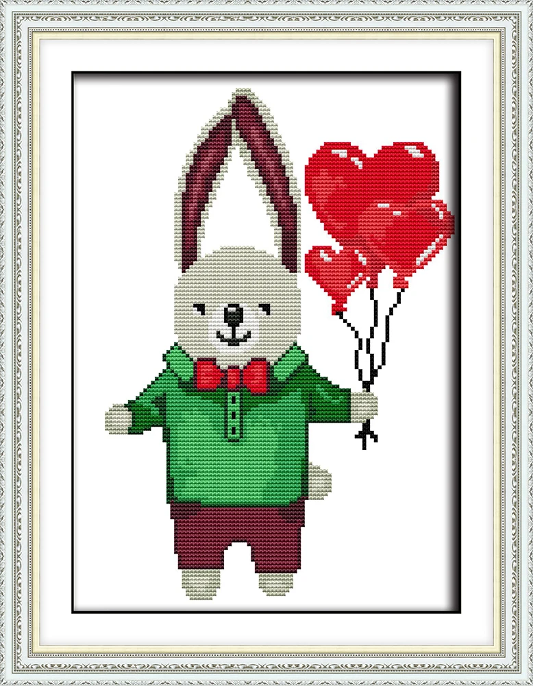 Mr. Rabbit cross stitch kit aida 14ct 11ct count printed canvas stitches embroidery DIY handmade needlework | Дом и сад