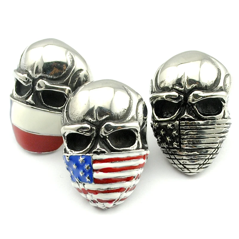 AMUMIU American Flag Stainless Steel Skull Ring for Man Personality Biker Jewelry Wholesale Factory Price KR025
AMUMIU American Flag Stainless Steel Skull Ring for Man Personality Biker Jewelry Wholesale Factory Price KR025