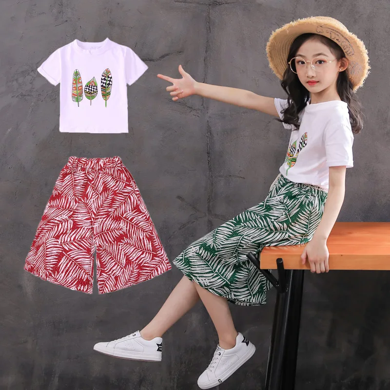 Girls Clothing Sets Summer Fashion Girls Sleeveless T-shirt Tops+ Pant Overall Wide Leg Trouser 2PCS Outfits 2Pcs Girls Clothes
Girls Clothing Sets Summer Fashion Girls Sleeveless T-shirt Tops+ Pant Overall Wide Leg Trouser 2PCS Outfits 2Pcs Girls Clothes