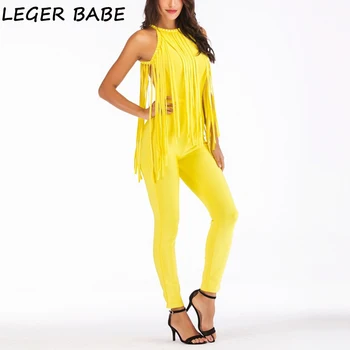 New Tassel Women Bodysuit Sexy Yellow Clubwear Sleeveless Halter O Neck Bodycon Rompers Party Long Skinny Bandage Jumpsuit
New Tassel Women Bodysuit Sexy Yellow Clubwear Sleeveless Halter O Neck Bodycon Rompers Party Long Skinny Bandage Jumpsuit