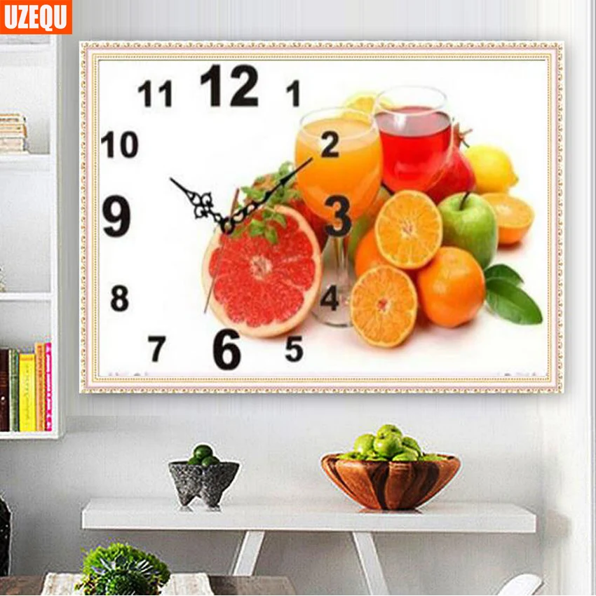 UzeQu Full Diamond Mosaic DIY Diamond Painting Cross Stitch Wall Clock Fruit and Goblet Diamond Embroidery Painting Rhinestone
UzeQu Full Diamond Mosaic DIY Diamond Painting Cross Stitch Wall Clock Fruit and Goblet Diamond Embroidery Painting Rhinestone