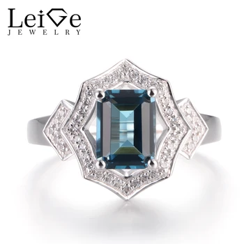 LeiGe Jewelry Real London Blue Topaz Rings Promise Rings November Birthstone Rings Emerald Cut Ring Solid 925 Sterling Silver
LeiGe Jewelry Real London Blue Topaz Rings Promise Rings November Birthstone Rings Emerald Cut Ring Solid 925 Sterling Silver
