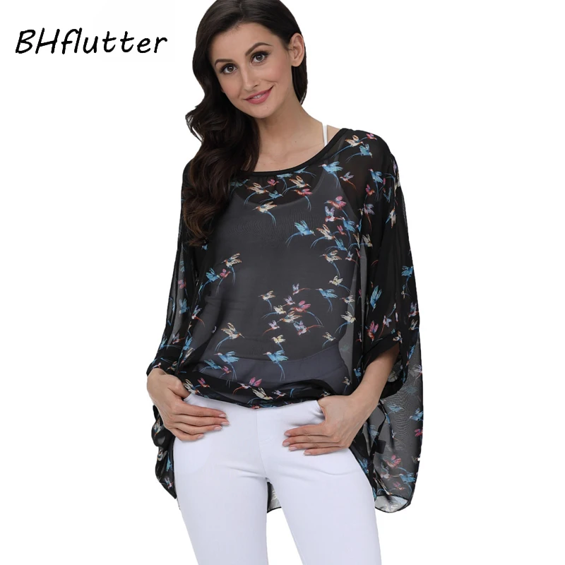 BHflutter 2019 Casual Black Blouse Shirt Women New Arrival Batwing Sleeve Chiffon Tops Tunics Women Casual Chiffon Blouse Blusas
BHflutter 2019 Casual Black Blouse Shirt Women New Arrival Batwing Sleeve Chiffon Tops Tunics Women Casual Chiffon Blouse Blusas