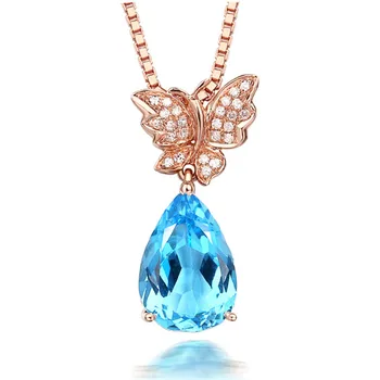 Natural Topaz Pendant Necklace 925 Sterling Silver Fashion Blue Gem Birthstone Girl love Gift Cute Butterfly Woman Jewelry
Natural Topaz Pendant Necklace 925 Sterling Silver Fashion Blue Gem Birthstone Girl love Gift Cute Butterfly Woman Jewelry