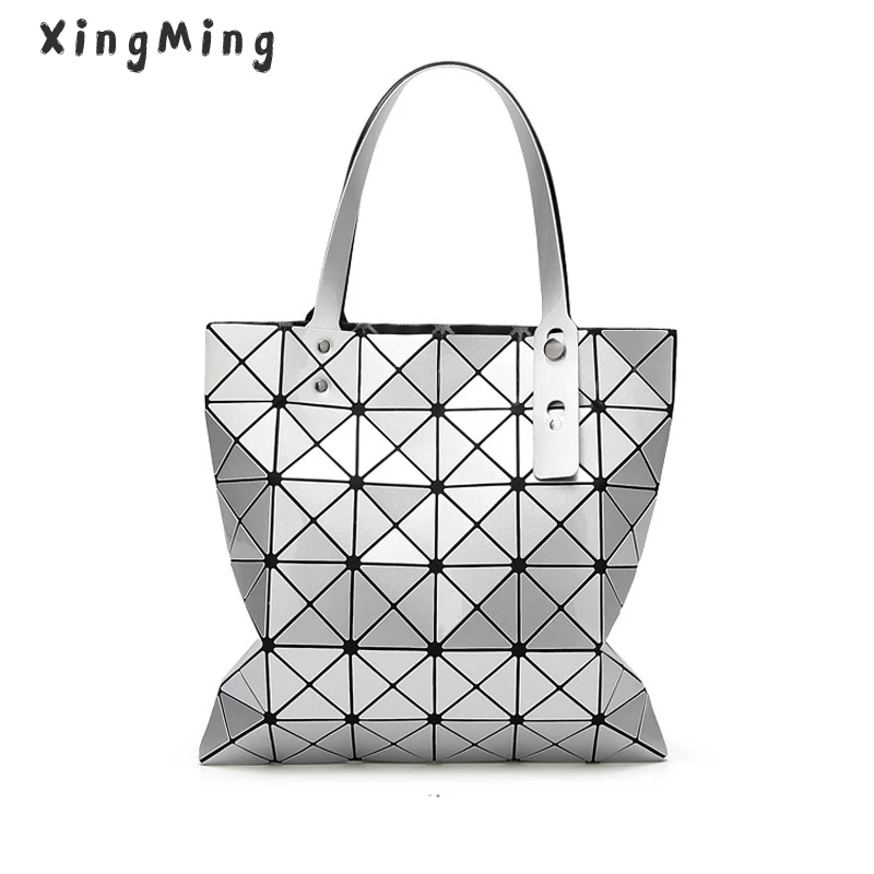 

XINGMING Handbag BaoBao Bag Female Folded Geometric Plaid Bag BAO BAO Fashion Casual Tote Women Handbag Mochila Shoulder Bag