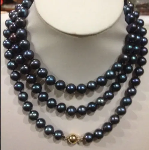 Beautiful Natural 8-9mm AAA Black Tahitian Pearl Necklace 52" 14KGP Gold Clasp a(5.18)
Beautiful Natural 8-9mm AAA Black Tahitian Pearl Necklace 52" 14KGP Gold Clasp a(5.18)
