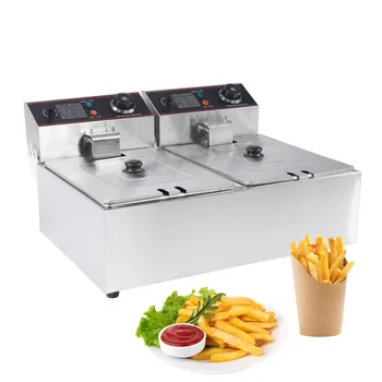 12L Stainless Steel Double DeepTank Electric Fryer Commercial Professional Electric Deep Fryer US AU EU Plug
12L Stainless Steel Double DeepTank Electric Fryer Commercial Professional Electric Deep Fryer US AU EU Plug