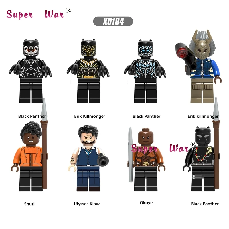 

Single Marvel Avengers Infinity War Black Panther Erik Killmonger Shuri Ulysses Klaw Okoye building blocks toys for children