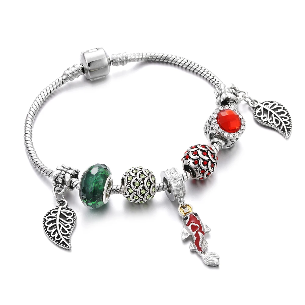 Fashion Fringed Crystal Bead Pendant Bracelets & Bangles Rainbow Smile Elephant Fish Charm DIY Silver women Jewelry Accessories
Fashion Fringed Crystal Bead Pendant Bracelets & Bangles Rainbow Smile Elephant Fish Charm DIY Silver women Jewelry Accessories