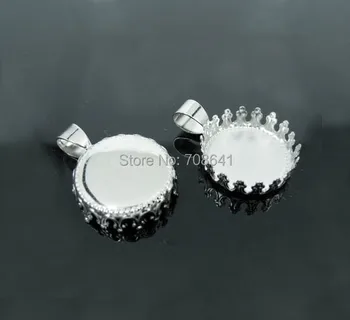 Blank Round Crown Bezel Pad with Bail Pendant Settings Resin Cameo Cabochons Bases Findings DIY Jewelry Making Silver Plated
Blank Round Crown Bezel Pad with Bail Pendant Settings Resin Cameo Cabochons Bases Findings DIY Jewelry Making Silver Plated
