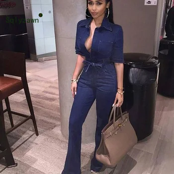 New Casual Denim Romper Jumpsuits for Women Solid One Piece Body Mujer Jean Jumpsuits with Sashes Summer Blue Overalls Plus Size
New Casual Denim Romper Jumpsuits for Women Solid One Piece Body Mujer Jean Jumpsuits with Sashes Summer Blue Overalls Plus Size