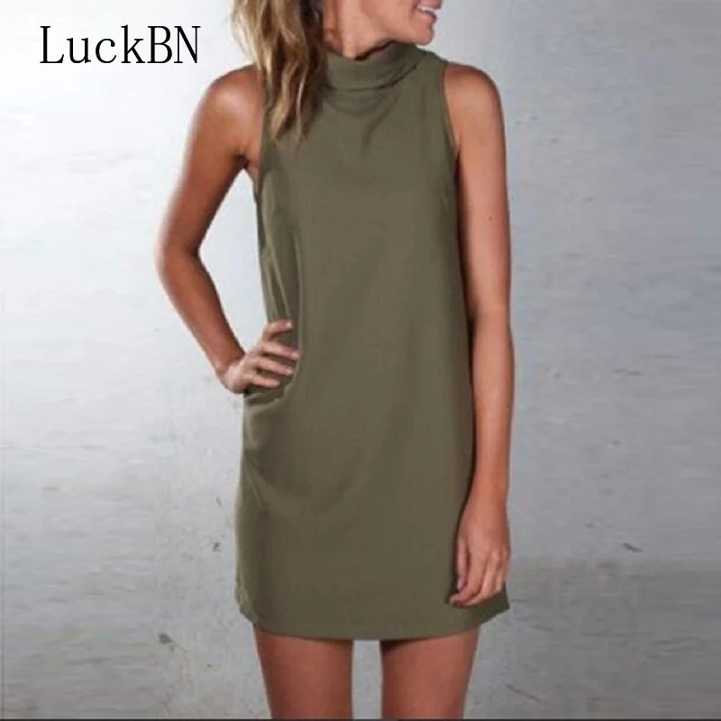 S-5XL Summer Large Size Dress Female Fashion 6 Color Casual High Collar Sleeveless Dress Women's Clothing Spring Mini Dresses
S-5XL Summer Large Size Dress Female Fashion 6 Color Casual High Collar Sleeveless Dress Women's Clothing Spring Mini Dresses