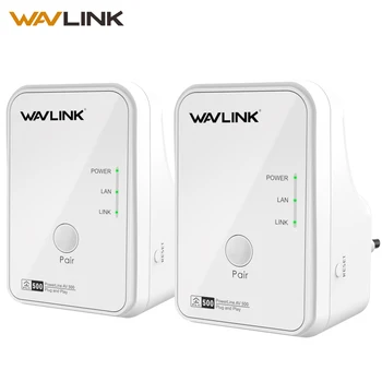 

Wavlink 1Pair 500Mbps Power line Network Adapter Ethernet PLC adapter Kit Homeplug AV Plug and Play IPTV Powerline AV500 EU/US